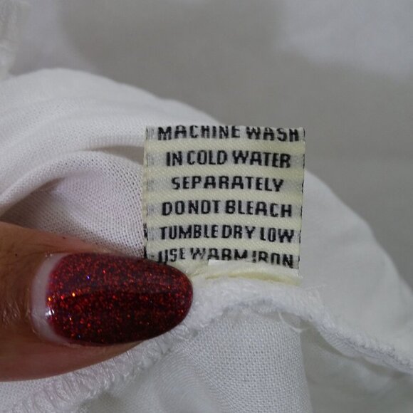 Sim and Sam White Button Up Shirt Women Size S Short Sleeve Collared Pocket - Picture 6 of 8